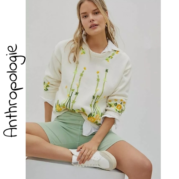 Anthropologie Sweaters - Anthropologie × Marigold Embroidered Sweater